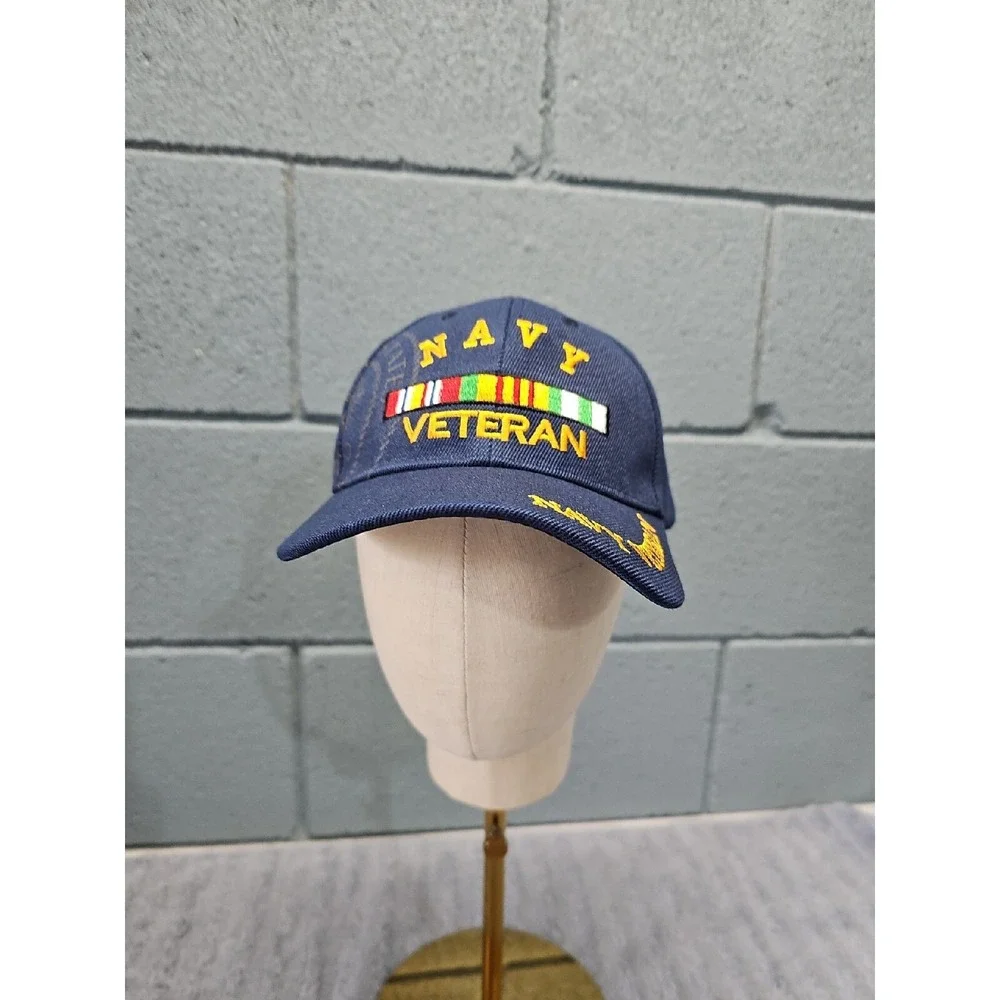U.S NAVY VETERAN‎ HAT BALLCAP Blue New Navy Veteran on bill